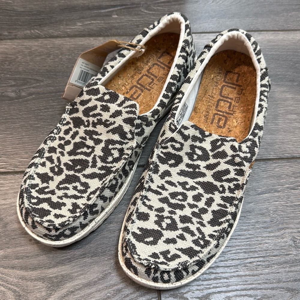 Hey Dude Misty Woven Cheetah Gray shoes